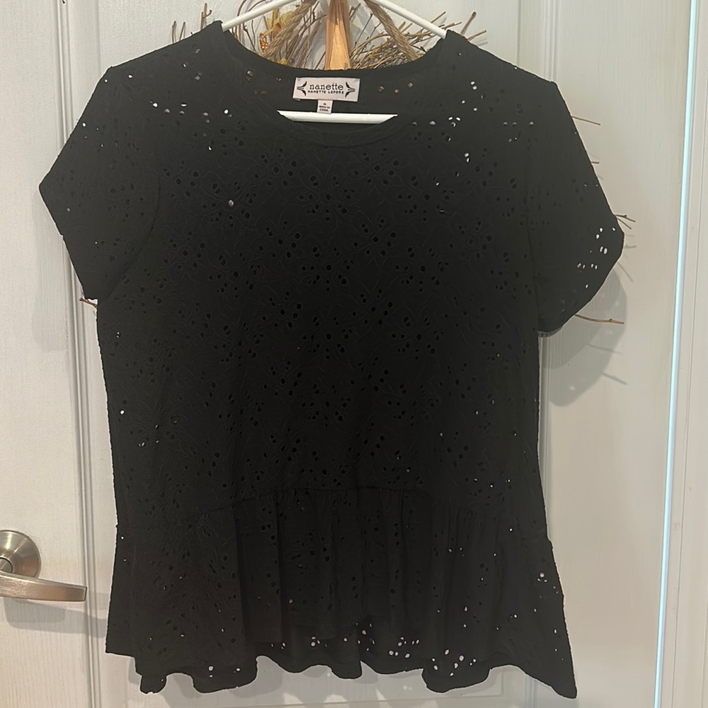 Women’s Nanette Lepore peplum top Small black